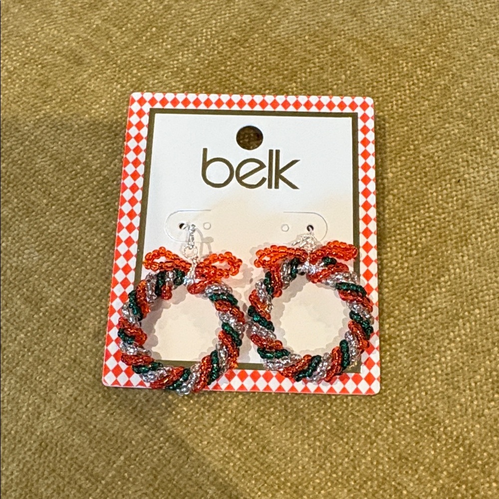 Belk Colorful Beaded Wreath Shaped Earrings